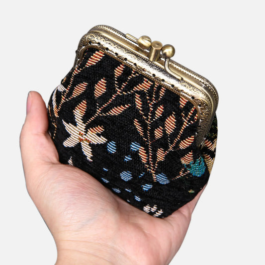Night Garden Double Kiss Clasp Coin Purse