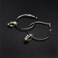 Pewter Bat Skull Hoop Earrings
