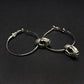 Pewter Bat Skull Hoop Earrings