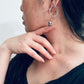 Pewter Bat Skull Hoop Earrings