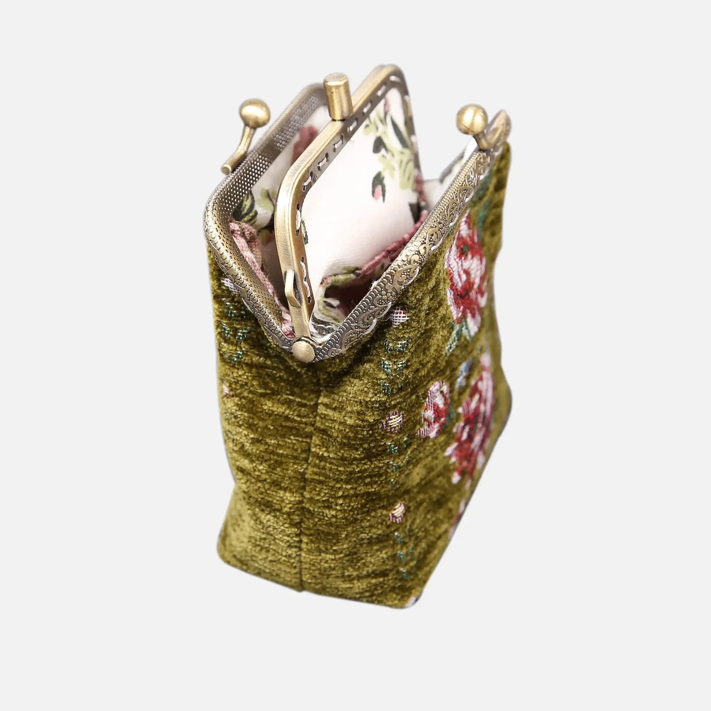 Rose Series Avocado Double Kiss Clasp Coin Purse