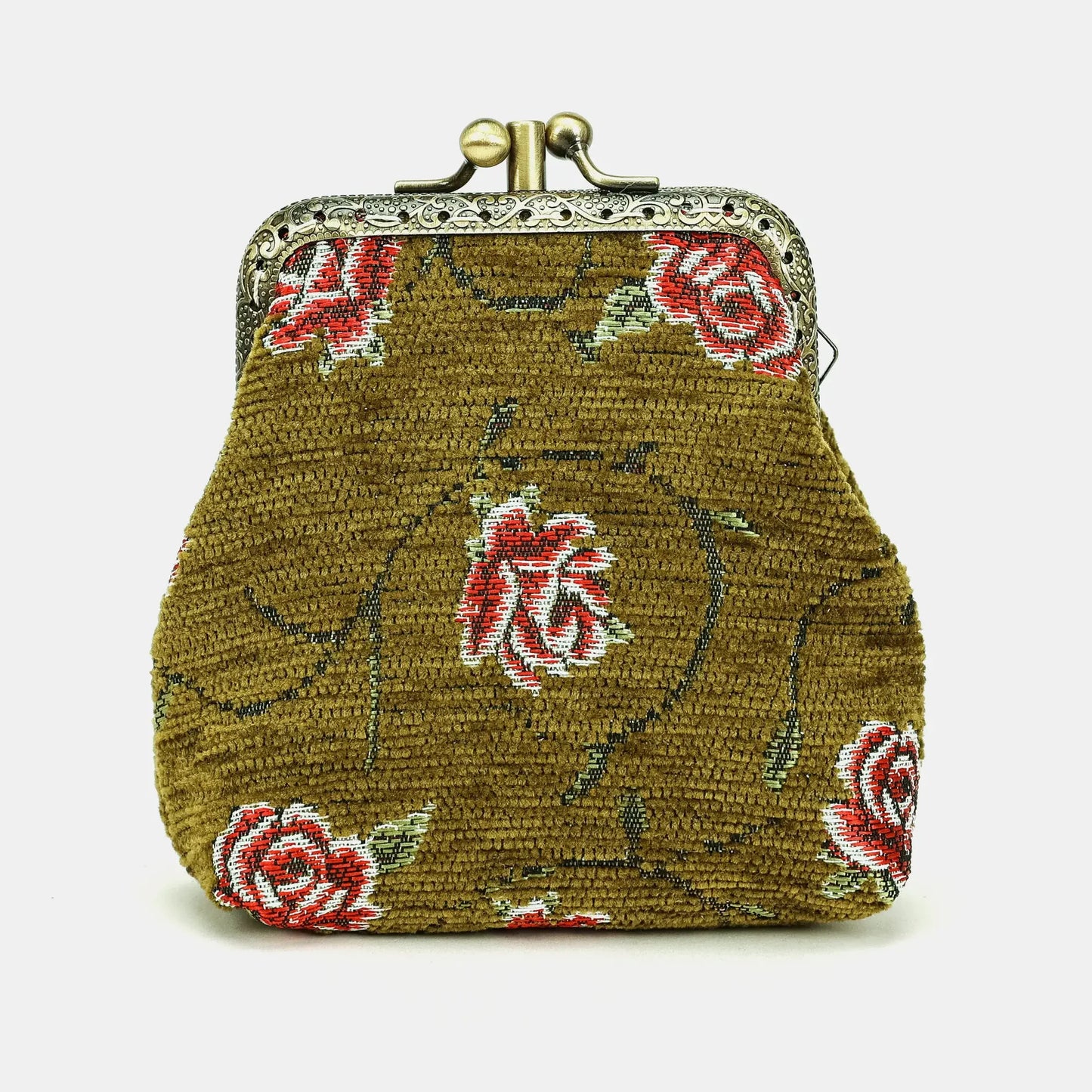 Rose Series Avocado Double Kiss Clasp Coin Purse