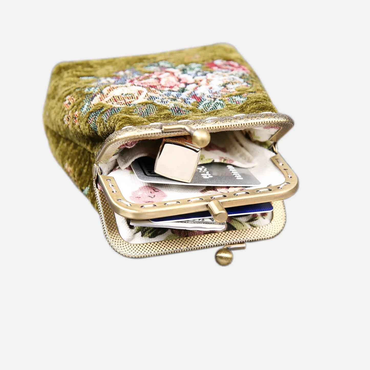Rose Series Avocado Double Kiss Clasp Coin Purse