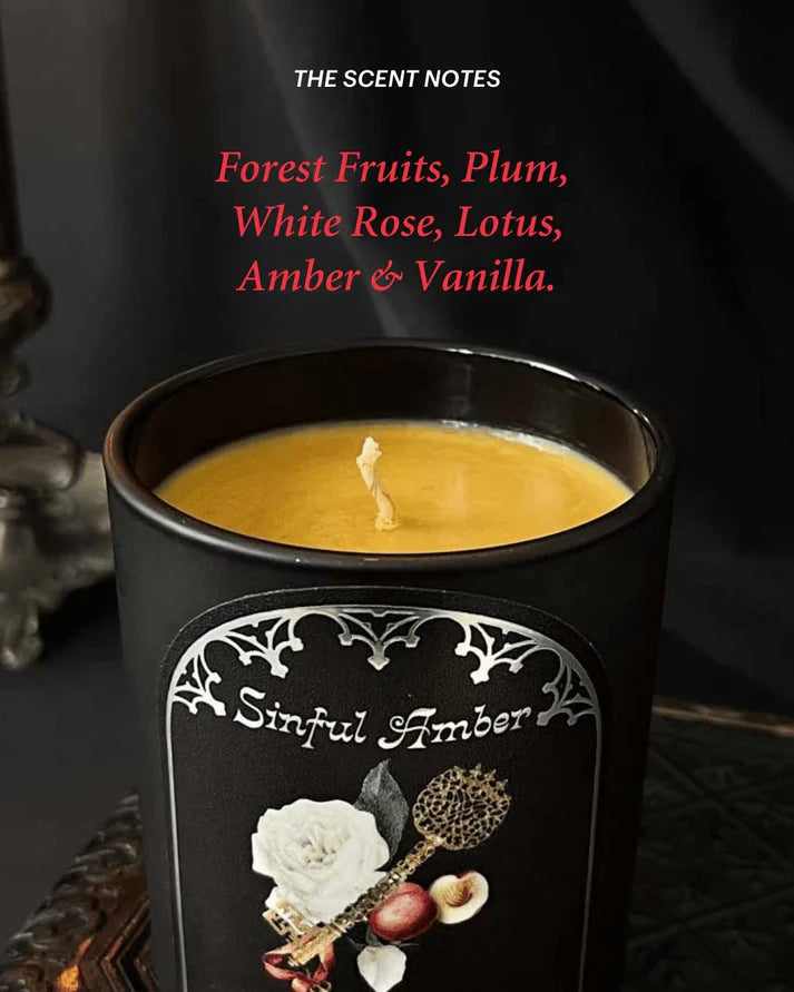 Sinful Amber ~ 55 Hour Container Candle by Graveyard Wanders (Amber & Soft Florals)