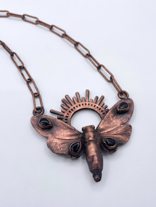 Cicada & Onyx Sunray Necklace by Inex Jewelry