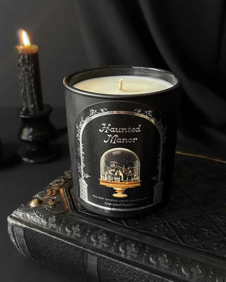 Haunted Manor ~ 55 Hour Container Candle by Graveyard Wanders (Soft Woods & Vanilla)