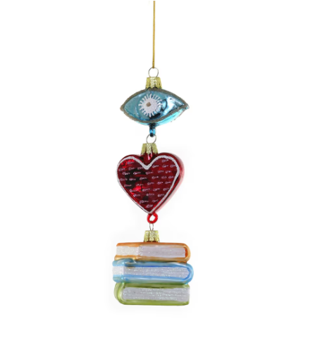 Glass Book Lover’s Ornament – Literary Magic in a Beautiful Design