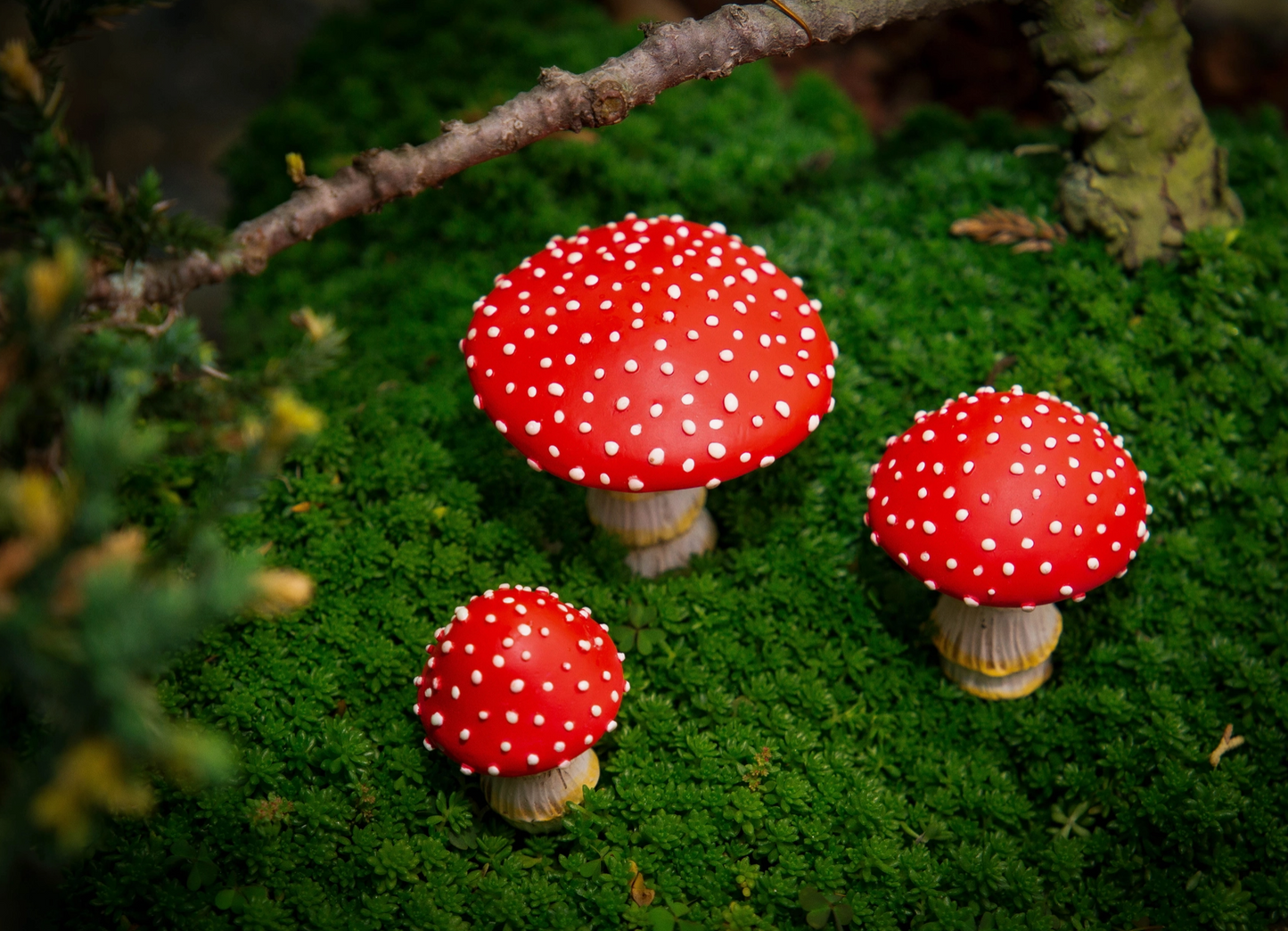 Amanita Mushroom Plant Stakes (Set of 3)