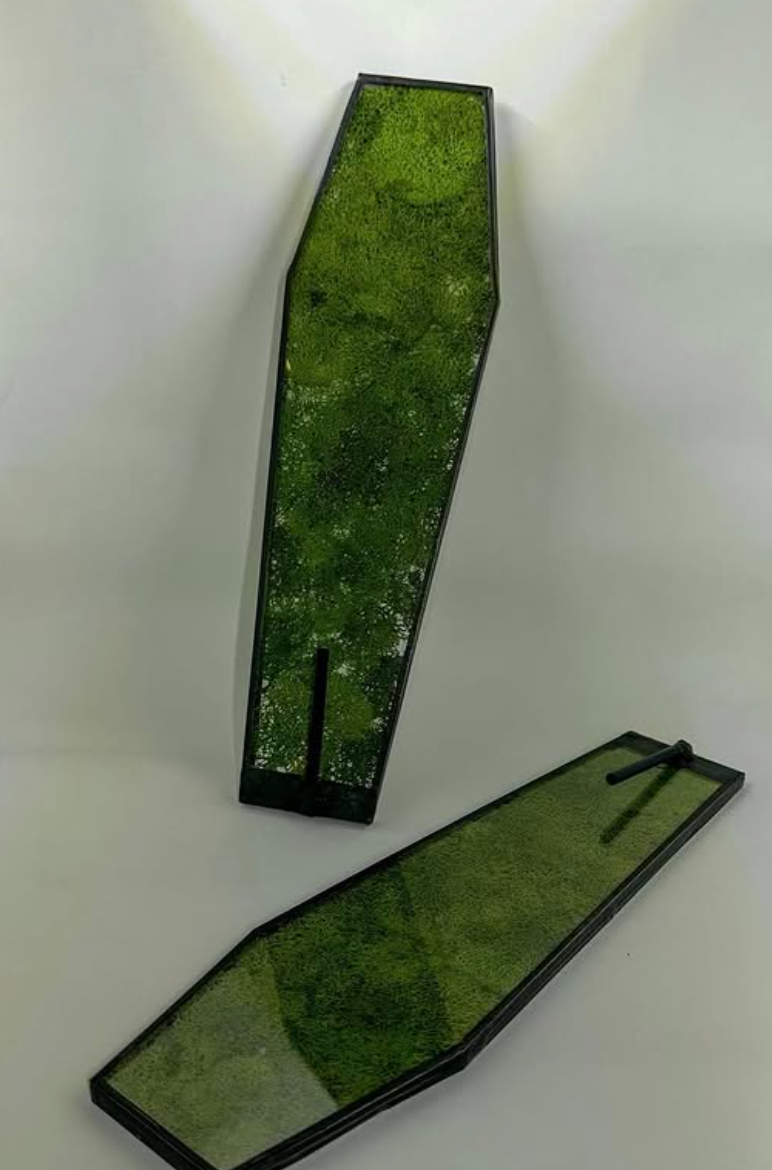 Glass Moss Coffin Incense Holder