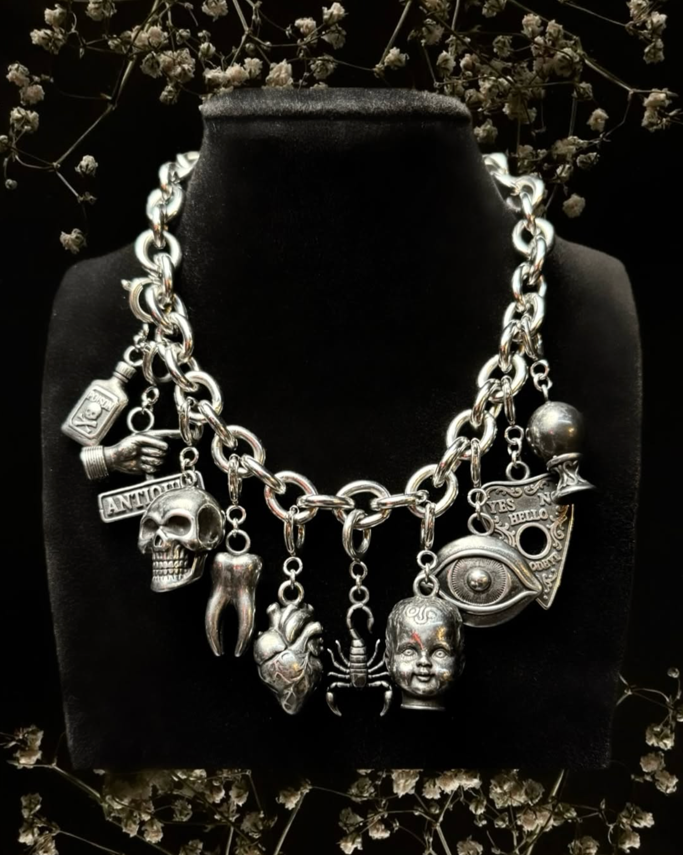 Velvet Apparition Build Your Own Gothic Charm Bracelet + Stainless Steel Charms