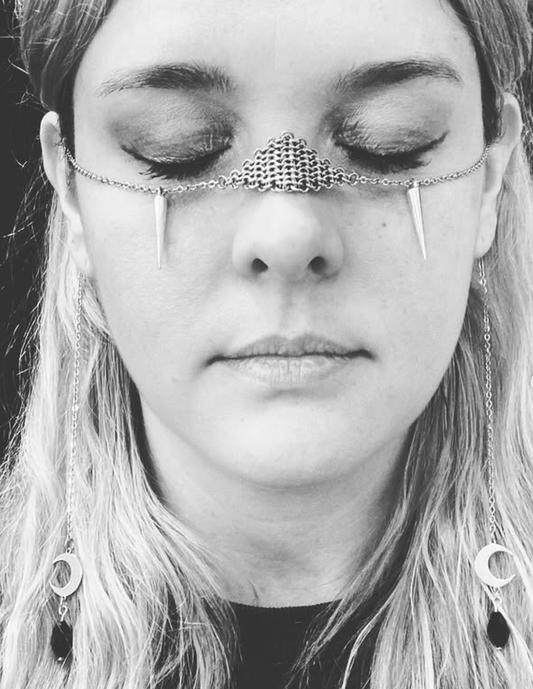 Chainmaille Face Armor Nose Chain by The Iron Bride Designs