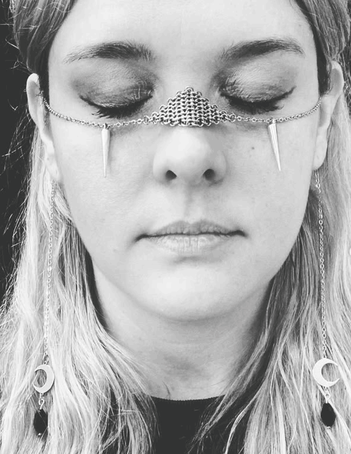 Chainmaille Face Armor Nose Chain by The Iron Bride Designs