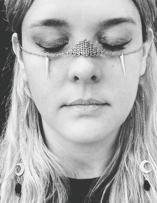 Chainmaille Face Armor Nose Chain by The Iron Bride Designs