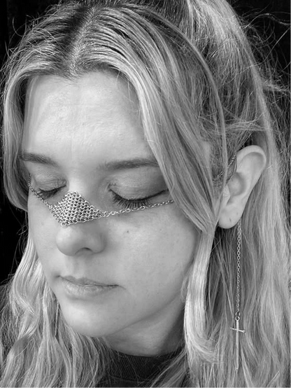 Chainmaille Face Armor Nose Chain by The Iron Bride Designs