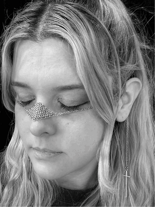 Chainmaille Face Armor Nose Chain by The Iron Bride Designs