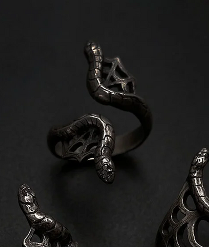 Medusa’s Lace Serpent Rings in Sterling Silver
