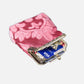 Queen Rose Pink Double Kiss Clasp Coin Purse