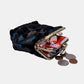 Burnout Velvet Black Double Kiss Clasp Coin Purse
