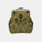 Burnout Velvet Fern Green Double Kiss Clasp Coin Purse