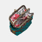 Burnout Velvet Jade Green Double Kiss Clasp Coin Purse