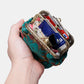 Burnout Velvet Jade Green Double Kiss Clasp Coin Purse