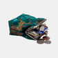 Burnout Velvet Jade Green Double Kiss Clasp Coin Purse