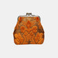 Burnout Velvet Orange Double Kiss Clasp Coin Purse
