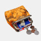 Burnout Velvet Orange Double Kiss Clasp Coin Purse