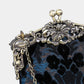 Burnout Velvet Black Chatelaine Purse Large
