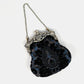 Burnout Velvet Black Chatelaine Purse Large