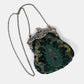 Burnout Velvet Jade Green Chatelaine Purse Large