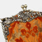 Burnout Velvet Orange Chatelaine Purse Large