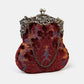 Burnout Velvet Wine Chatelaine Purse Large