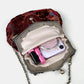 Burnout Velvet Wine Chatelaine Purse Large