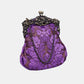Burnout Velvet Purple Chatelaine Purse Large