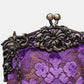 Burnout Velvet Purple Chatelaine Purse Large
