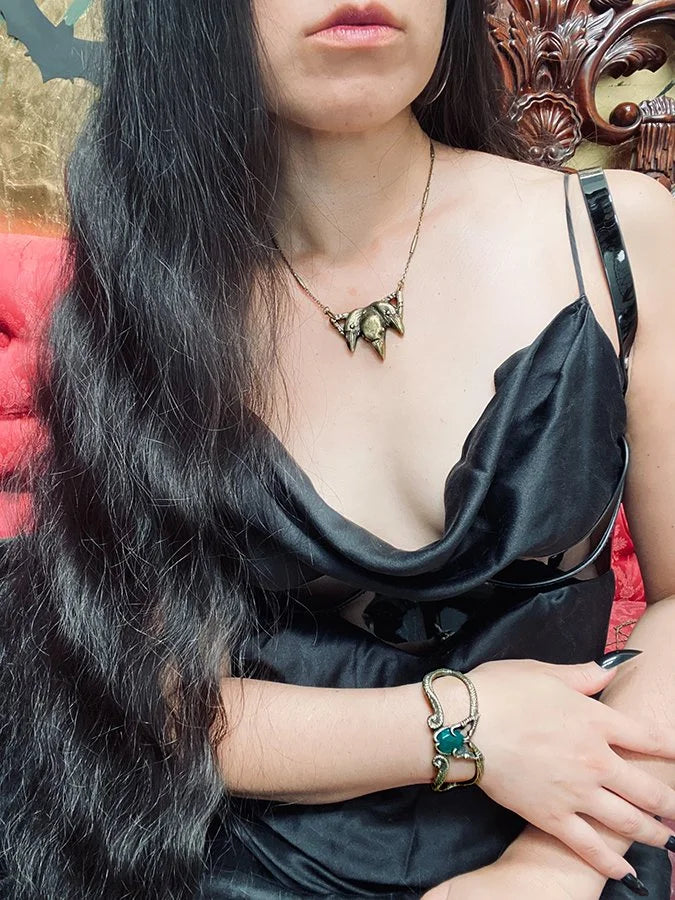Trinity Necklace in Brass by Miyu Decay