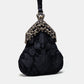 Victorian Blossom Black/Black Chatelaine Purse Wristlet Bag