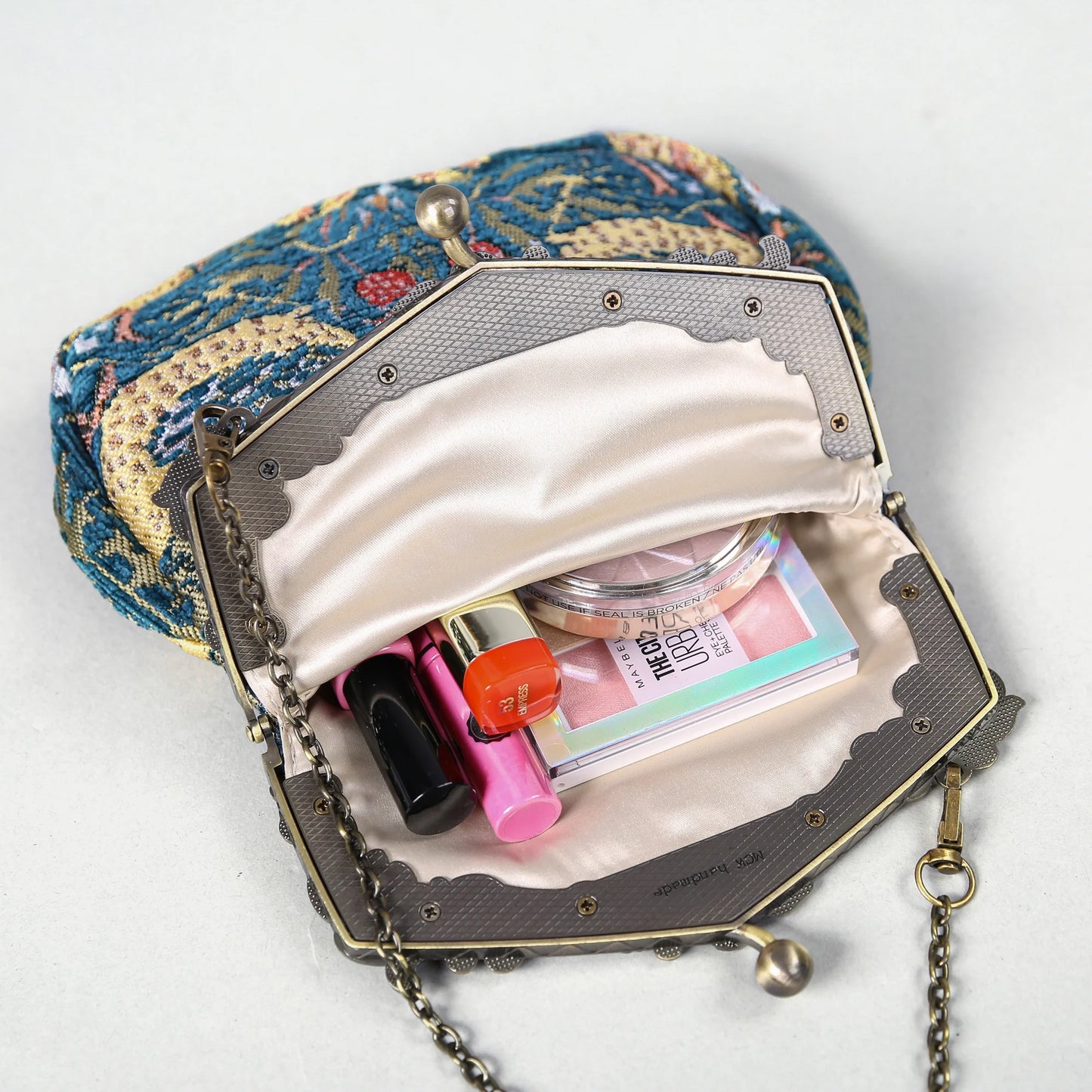 William Morris Strawberry Thief Chatelaine Purse Large
