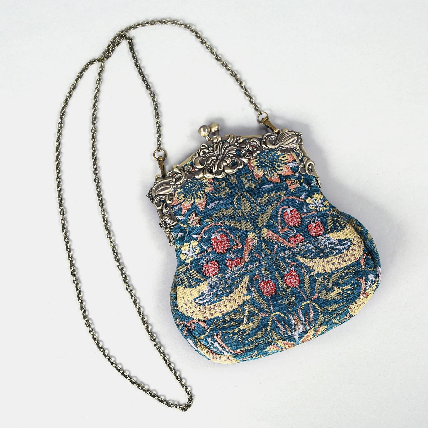 William Morris Strawberry Thief Chatelaine Purse Large