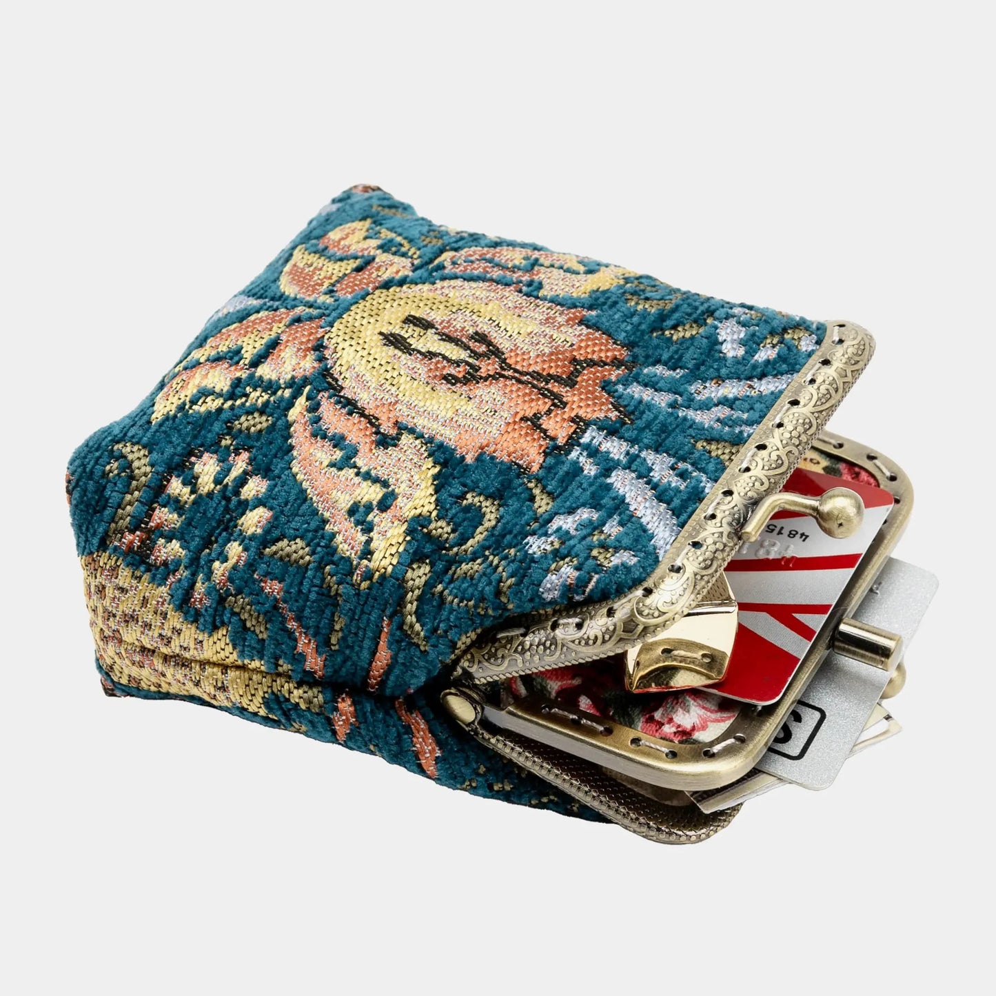 William Morris Strawberry Thief Double Kiss Clasp Coin Purse