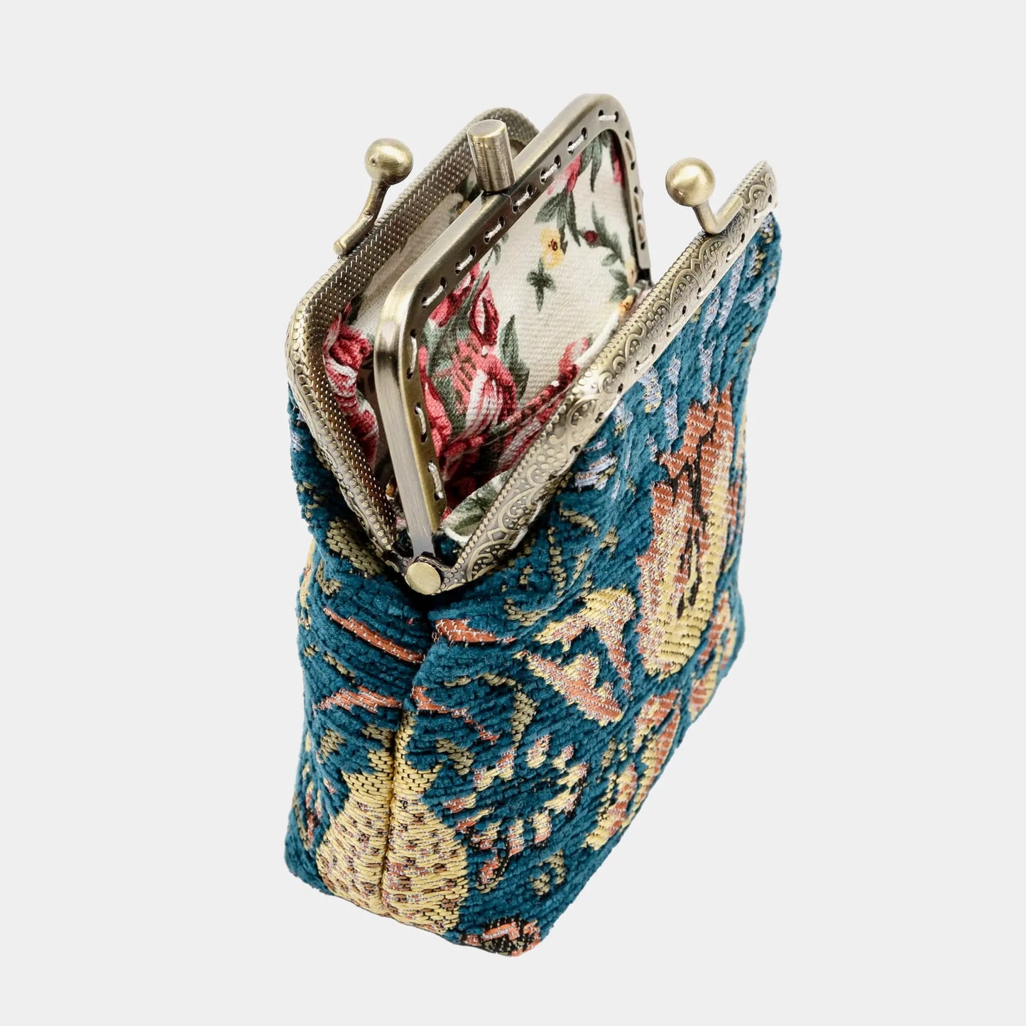 William Morris Strawberry Thief Double Kiss Clasp Coin Purse