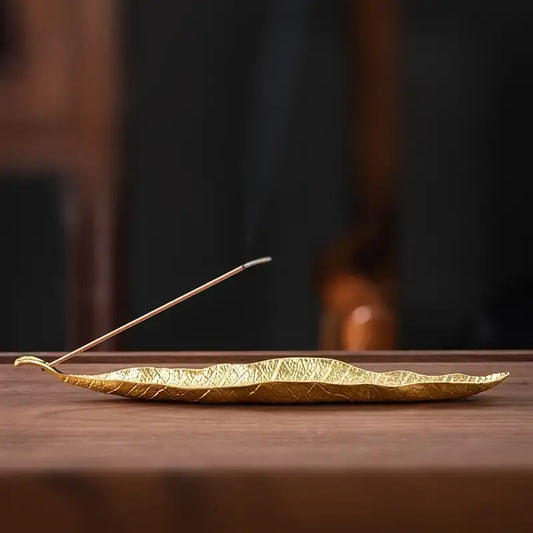 Golden Leaf Incense Holder