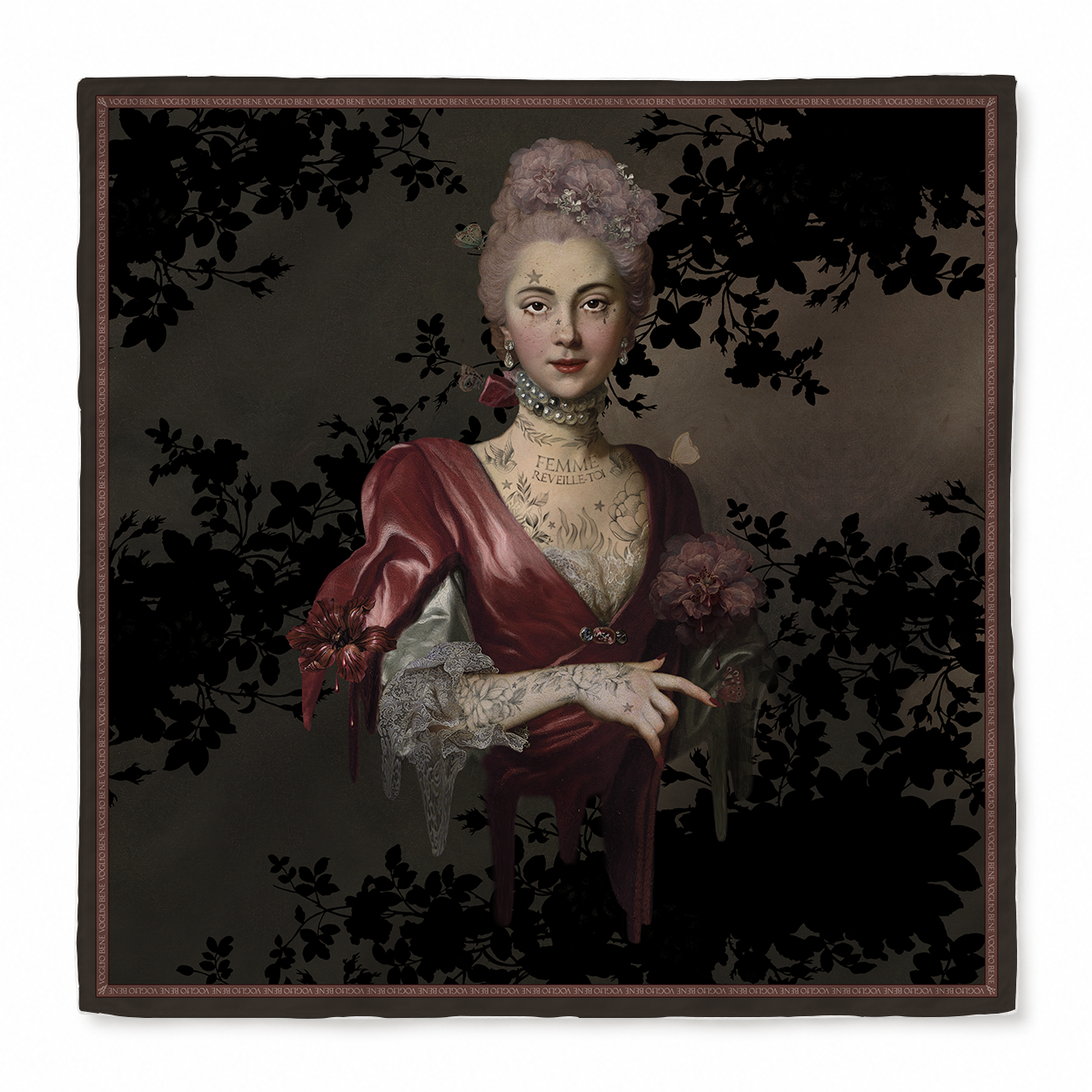 Olympe de Gouges Silk Scarf by Voglio Bene