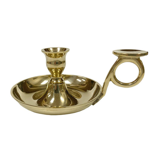 Solid Brass Chamberstick -Candle Holder Antique Vintage Style
