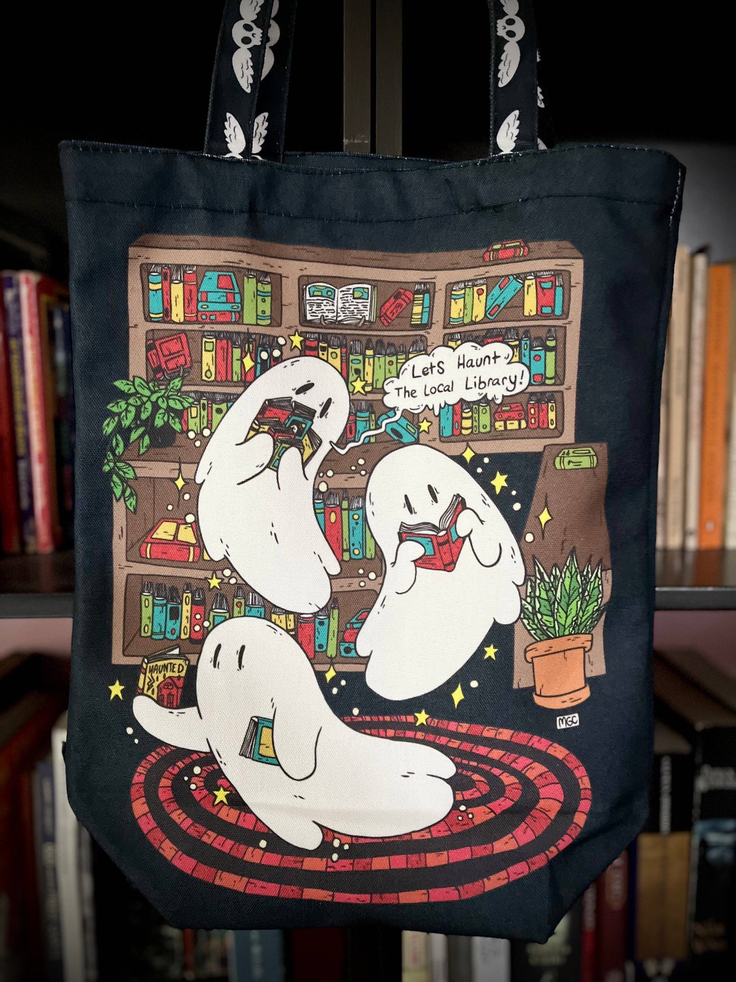 Haunt the Local Library Tote by Still Dead Art