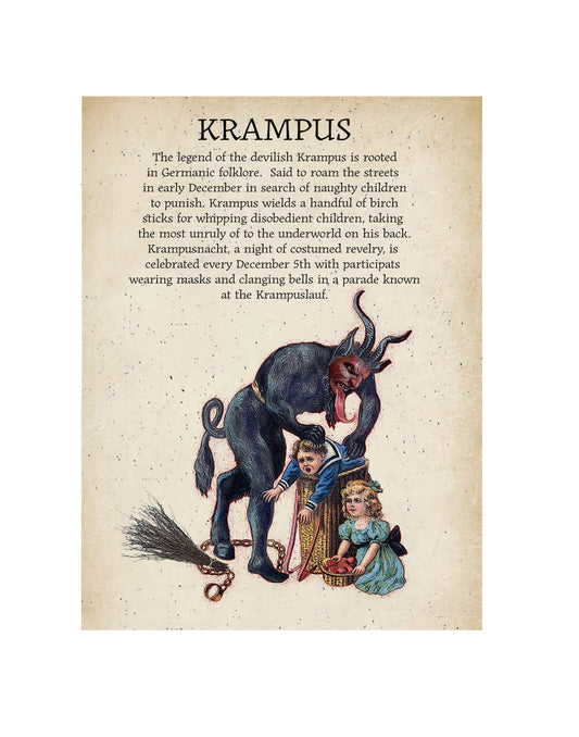 Krampus 100% Cotton Floursack Tea Towel