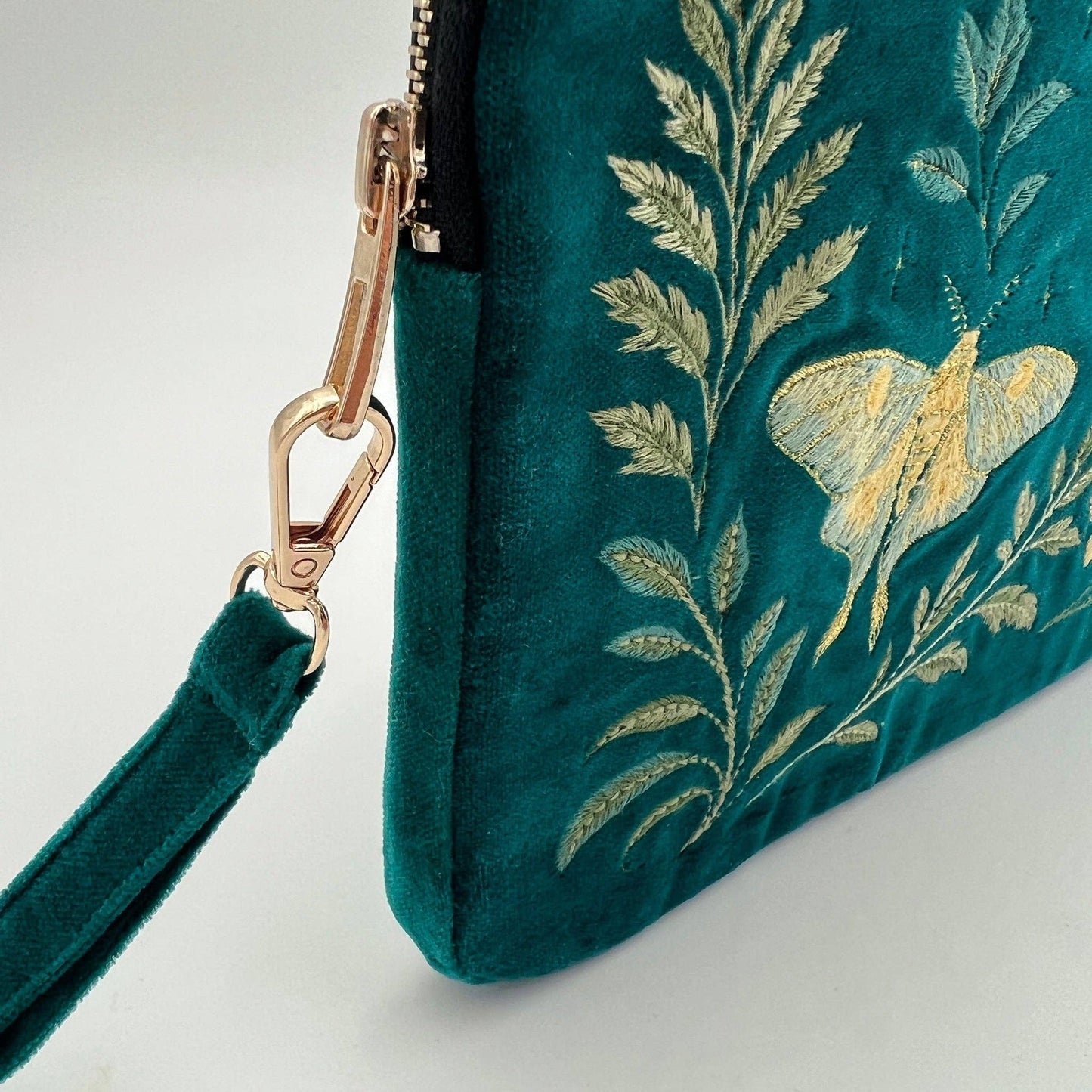 Moth and Moon - Intuition Embroidered Velvet Everything Pouch
