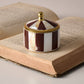 Burgundy and Cream Mother of Pearl Circus Tent Trinket Box
