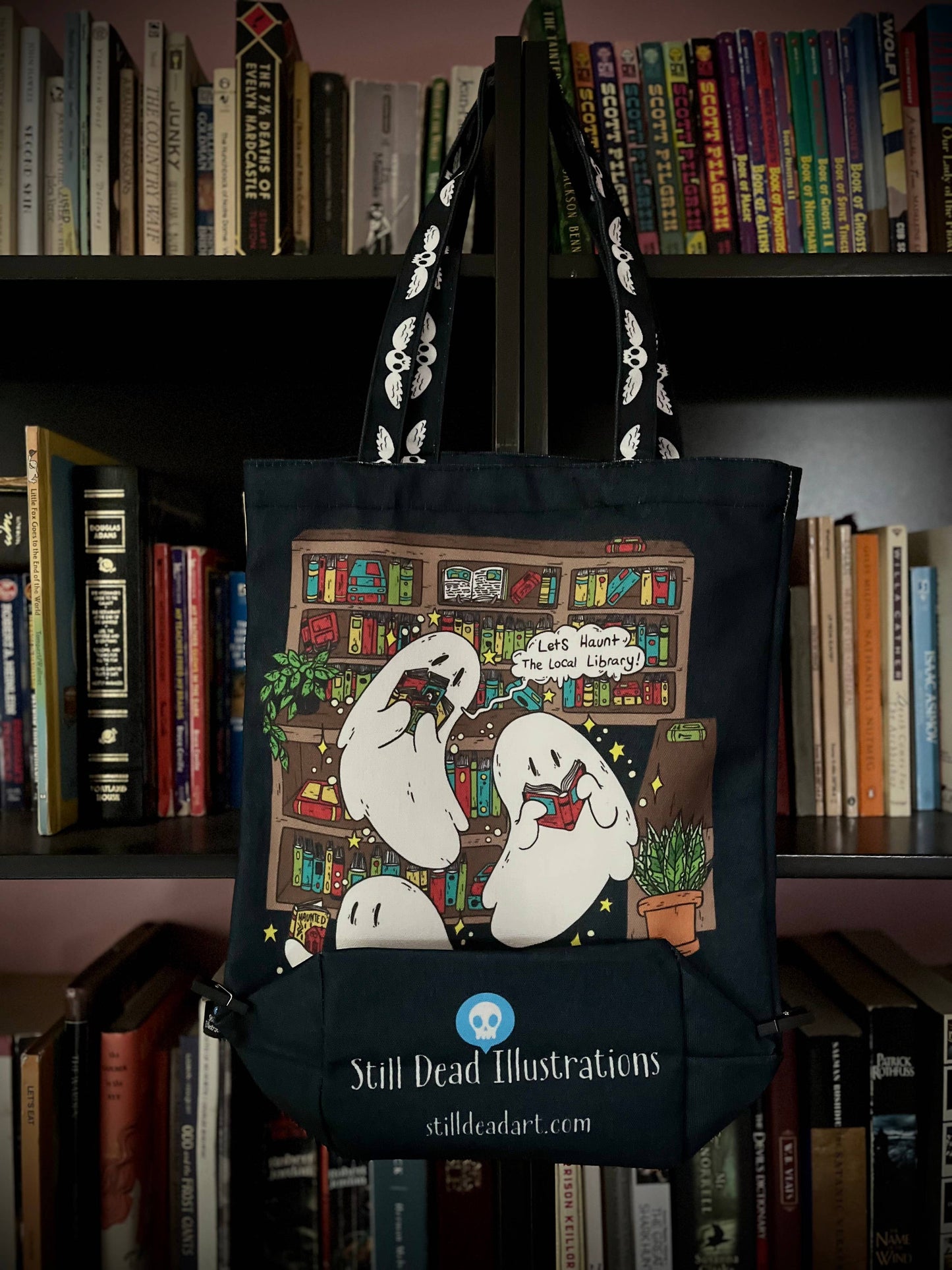 Haunt the Local Library Tote by Still Dead Art